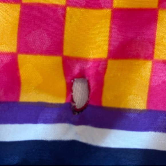 VINTAGE DAVID BROWN CALIFORNIA 70s 80s Bright Geometric Muumuu Kaftan Tunic - Picture 6 of 16